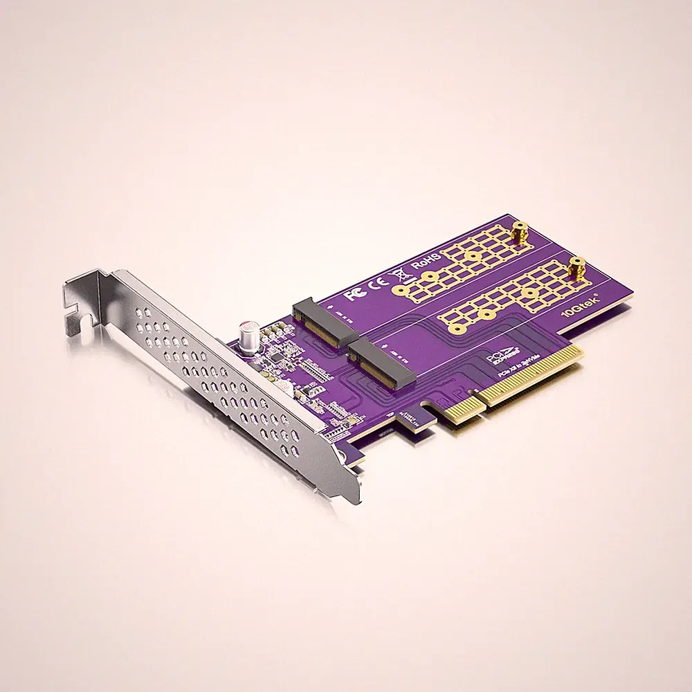PCIe 3.0 to NVMe M.2 Adapter for Dual M-Key SSD X8 Slot Motherboard Card
